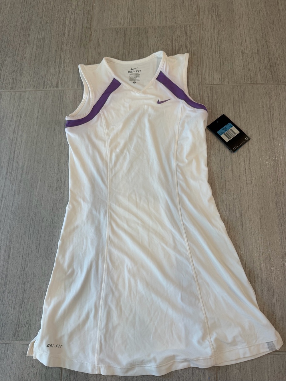NWT Girl’s Nike White Tennis Dress with Purple Accents